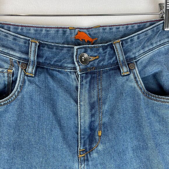 Tommy Bahama Jeans Mens 33x32 Blue Straight Mid Rise Medium Wash Denim act 32x28 - Picture 2 of 11